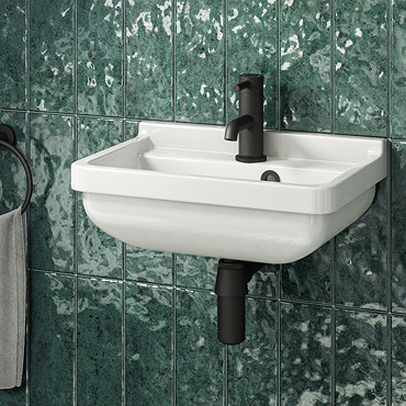 Arezzo Wall Hung Cloakroom Basin 1TH - 460 x 330mm  Profile Large Image