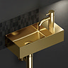 Arezzo Wall Hung Cloakroom Basin (365 x 180mm) Brushed Brass with Waste
