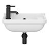 Arezzo Wall-Hung Compact Cloakroom Basin 1TH - 505 x 270mm - Gloss White