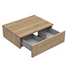 Arezzo Wall Hung Countertop Basin Shelf with Drawer - Oak - 600 x 450mm  Profile Large Image