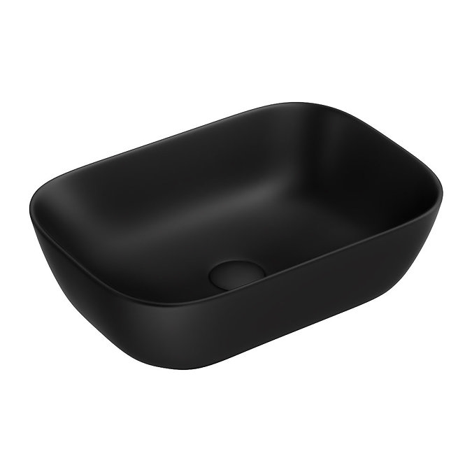 Arezzo Wall Hung Countertop Basin Unit - Pink with Industrial Style Black Handle - 600mm inc. Black Basin Feature Large Image