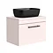 Arezzo Wall Hung Countertop Basin Unit - Pink with Industrial Style Black Handle - 600mm inc. Black