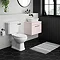 Arezzo Wall Hung Countertop Basin Unit - Pink with Industrial Style Black Handle - 600mm inc. White Basin  In Bathroom Large Image