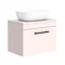 Arezzo Wall Hung Countertop Basin Unit - Pink with Industrial Style Black Handle - 600mm inc. White 