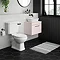 Arezzo Wall Hung Countertop Basin Unit with Toilet - Pink with Industrial Style Black Handle Large I