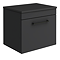 Arezzo Wall Hung Countertop Vanity Unit - Matt Black - 500mm with Matt Black Handle