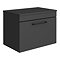 Arezzo Wall Hung Countertop Vanity Unit - Matt Black - 600mm with Matt Black Handle