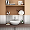 Arezzo Wall Hung Countertop Vanity Unit - Matt Black - 600mm with White Worktop, Black Handle and Oval Basin