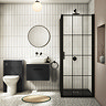 Arezzo Wall Hung Countertop Vanity Unit - Matt Black - 600mm with White Worktop & Matt Black Handle