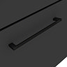 Arezzo Wall Hung Countertop Vanity Unit - Matt Black - 600mm with White Worktop & Matt Black Handle