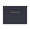 Arezzo Wall Hung Countertop Vanity Unit - Matt Blue - 600mm with Black Worktop & Brushed Brass Handl