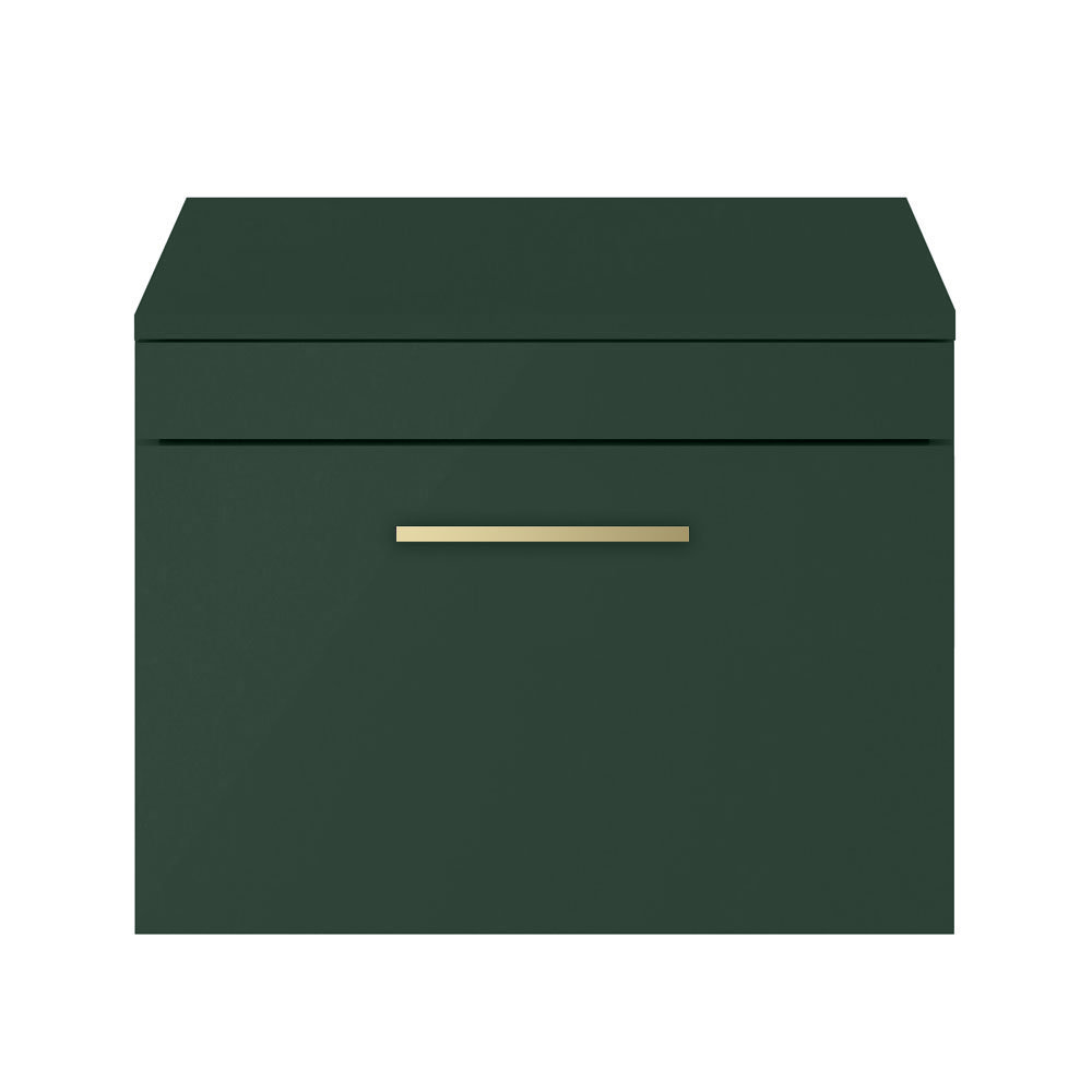 Arezzo Wall Hung Countertop Vanity Unit - Matt Dark Green - 600mm with ...