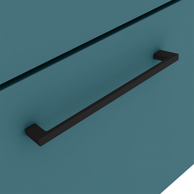 Arezzo Wall Hung Countertop Vanity Unit - Matt Green - 600mm with Matt Black Handle Profile Large I