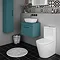 Arezzo Wall Hung Countertop Vanity Unit - Matt Green - 600mm with Matt Black Handle Feature Large I