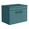 Arezzo Wall Hung Countertop Vanity Unit - Matt Green - 600mm with Matt Black Handle Large Image