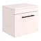 Arezzo Wall Hung Countertop Vanity Unit - Matt Pink - 500mm with Industrial Style Black Handle Large