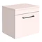 Arezzo Wall Hung Countertop Vanity Unit - Matt Pink - 500mm with Matt Black Handle Large Image