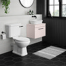 Arezzo Wall Hung Countertop Vanity Unit - Matt Pink - 600mm with Industrial Style Black Handle  Feature Large Image