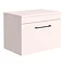 Arezzo Wall Hung Countertop Vanity Unit - Matt Pink - 600mm with Matt Black Handle Large Image