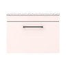 Arezzo Wall Hung Countertop Vanity Unit - Matt Pink - 600mm with White Worktop & Matt Black Handle  In Bathroom Large Image