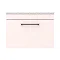 Arezzo Wall Hung Countertop Vanity Unit - Matt Pink - 600mm with White Worktop & Matt Black Handle In Bathroom Large Image