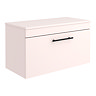 Arezzo Wall Hung Countertop Vanity Unit - Matt Pink - 800mm with Industrial Style Black Handle Large