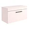 Arezzo Wall Hung Countertop Vanity Unit - Matt Pink - 800mm with Industrial Style Black Handle Large