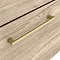 Arezzo Wall Hung Countertop Vanity Unit - Rustic Oak - 600mm w. Matt White Marble Worktop & Brass Handle  Profile Large Image