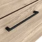 Arezzo Wall Hung Countertop Vanity Unit - Rustic Oak - 600mm with Black Worktop & Matt Black Handle 