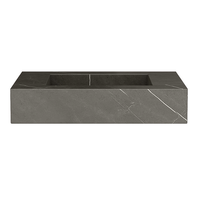 Arezzo Wall Hung Sintered Stone Basin 800 x 460mm - Grey Marble