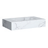 Arezzo Wall Hung Sintered Stone Basin 800 x 460mm - White Marble