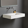 Arezzo Wall Hung Sintered Stone Basin 800 x 460mm - White Marble