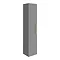 Arezzo Wall Hung Tall Storage Cabinet - Matt Grey - with Industrial Style Brushed Brass Handle Large