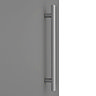 Arezzo Wall Hung Tall Storage Cabinet - Matt Grey - with Industrial Style Chrome Handle  Profile Lar