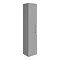 Arezzo Wall Hung Tall Storage Cabinet - Matt Grey - with Industrial Style Chrome Handle Large Image
