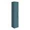 Arezzo Wall Hung Tall Storage Cabinet - Matt Teal Green - with Brushed Brass Chrome Handle Large Ima