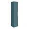 Arezzo Wall Hung Tall Storage Cabinet - Matt Teal Green - with Industrial Style Chrome Handle Large 
