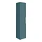 Arezzo Wall Hung Tall Storage Cabinet - Matt Teal Green - with Industrial Style Chrome Handle Large