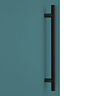 Arezzo Wall Hung Tall Storage Cabinet - Matt Teal Green - with Industrial Style Matt Black Handle  P