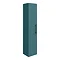 Arezzo Wall Hung Tall Storage Cabinet - Matt Teal Green - with Industrial Style Matt Black Handle La