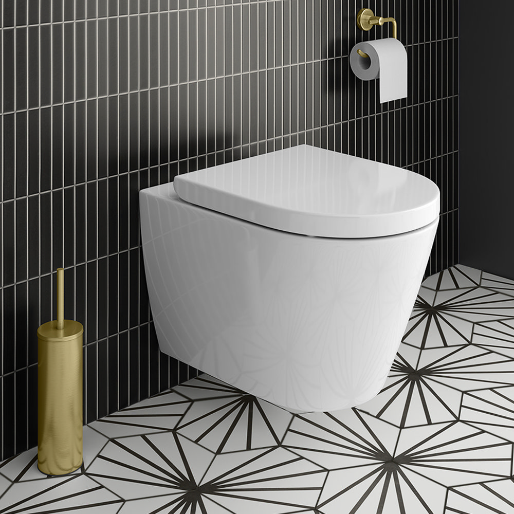 Arezzo Wall Hung Toilet Inc. Soft Close Seat Victorian Plumbing UK