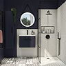 Arezzo Wall Hung Vanity Unit - Matt Blue - 600mm with Industrial Style Black Handle  Standard Large 