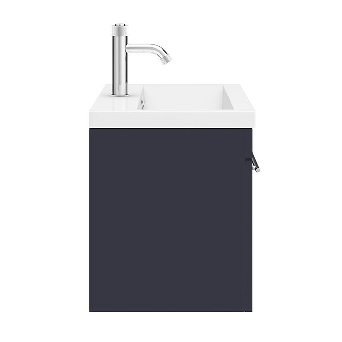 Arezzo Wall Hung Vanity Unit - Matt Blue - 600mm with Industrial Style Chrome Handle  Newest Large Image