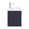 Arezzo Wall Hung Vanity Unit - Matt Blue - 600mm with Industrial Style Chrome Handle  Newest Large Image
