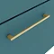 Arezzo Wall Hung Vanity Unit - Matt Green - 600mm 1-Drawer with Brushed Brass Handle Feature Large