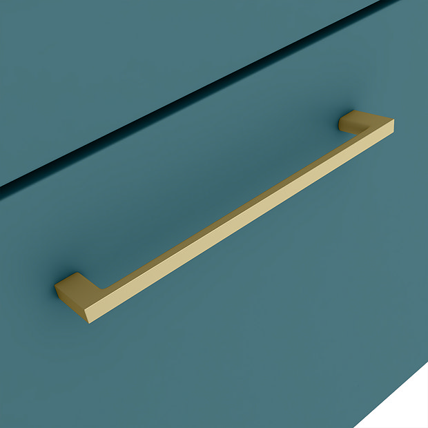 Arezzo Wall Hung Vanity Unit - Matt Green - 800mm with Brushed Brass Handle  Feature Large Image
