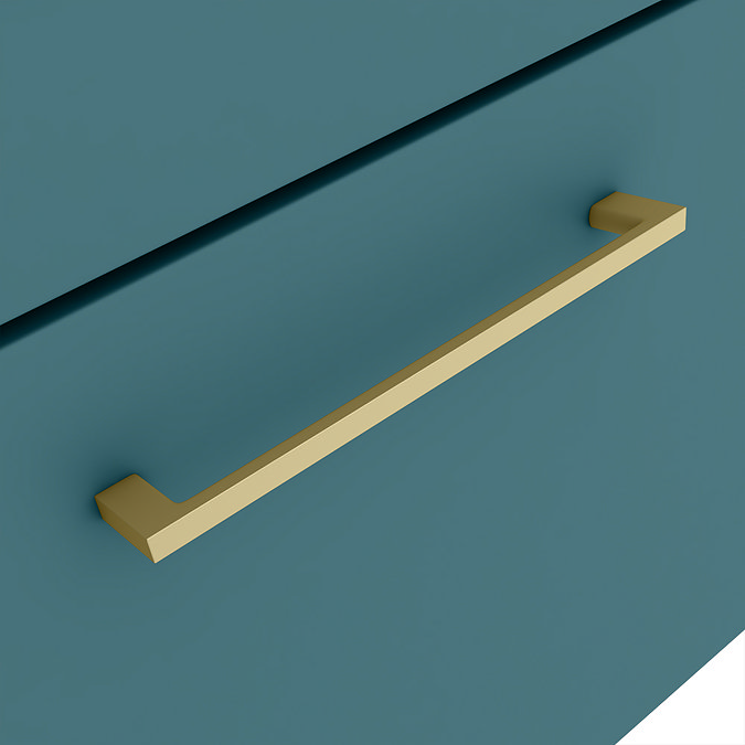 Arezzo Wall Hung Vanity Unit - Matt Green - 800mm with Brushed Brass Handle Feature Large Image