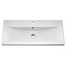 Arezzo Wall Hung Vanity Unit - Matt Green - 800mm with Chrome Handle  Profile Large Image