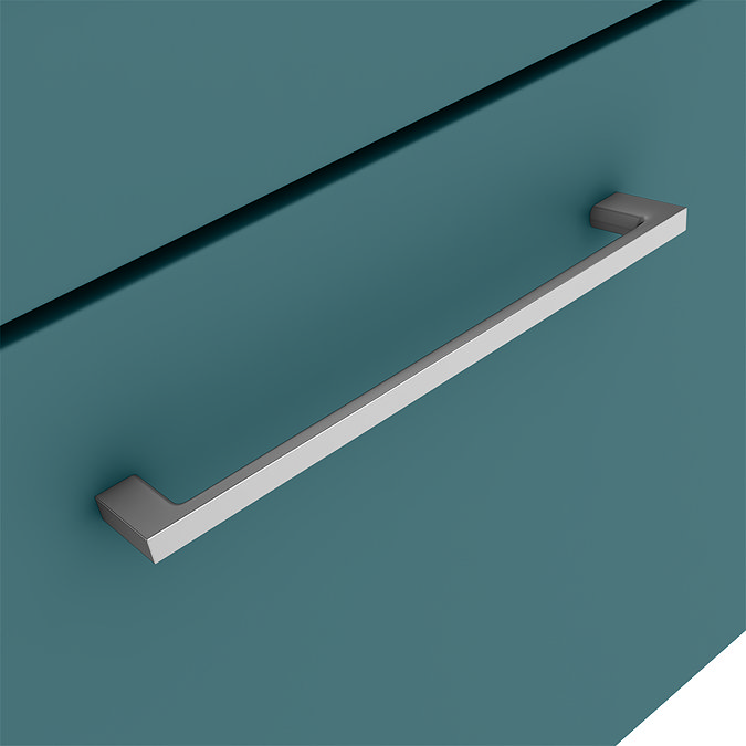 Arezzo Wall Hung Vanity Unit - Matt Green - 800mm with Chrome Handle Feature Large Image