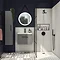 Arezzo Wall Hung Vanity Unit - Matt Grey - 500mm with Industrial Style Black Handle Standard Large